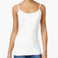 Planet Gold Women's White Stretch Adjustable Spaghetti Strap Scoop Neck Tank Top Juniors White Size Large