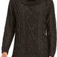 Charter Club Women's Glitter Long Sleeve Turtle Neck Sweater Black Size PS