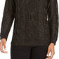 Charter Club Women's Glitter Long Sleeve Turtle Neck Sweater Black Size PS