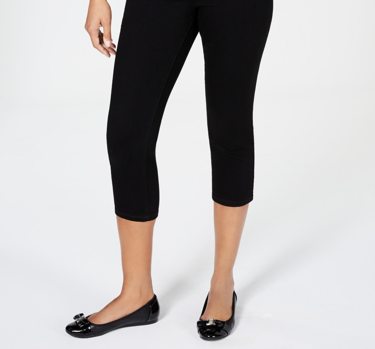 Charter Club Women's Tummy Control Bristol Capri Jeans Black Size 14 Petite