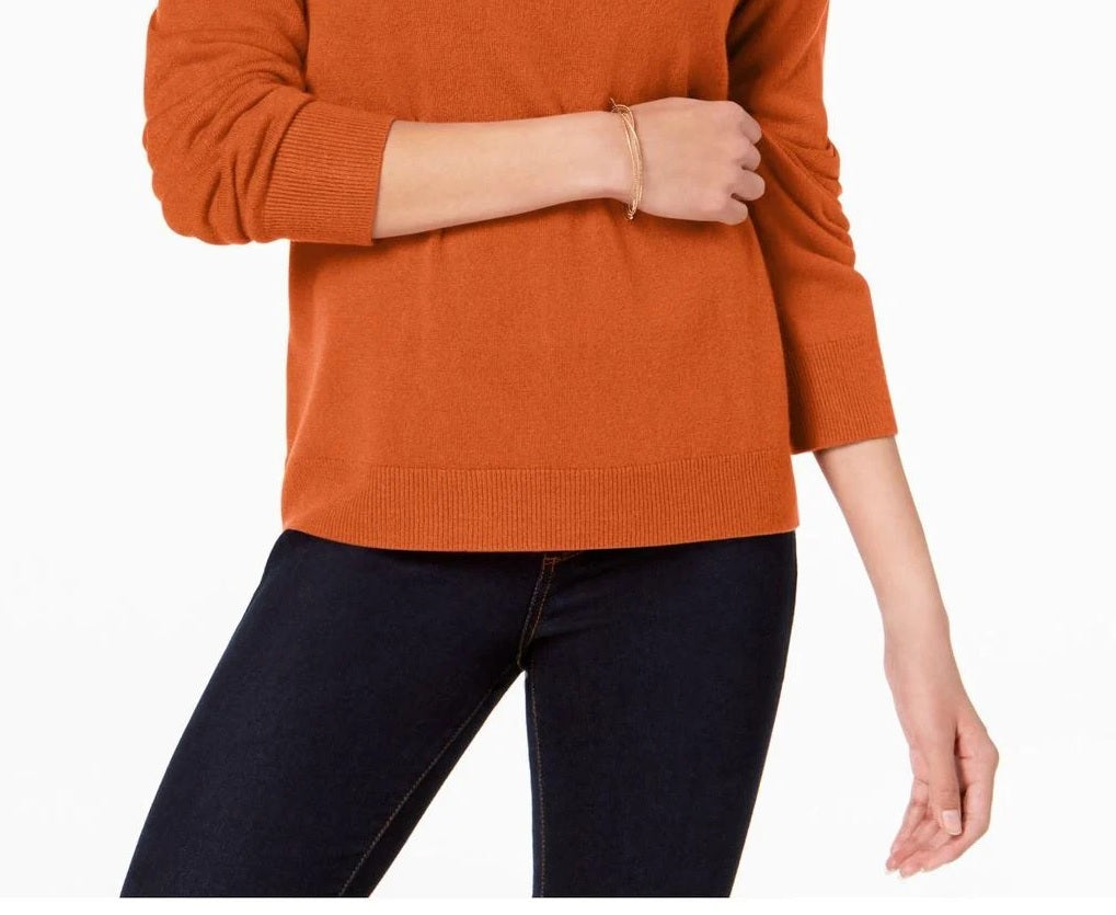 Karen Scott Women's Luxsoft Turtleneck Sweater  Orange Size PS