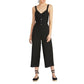 Rachel Roy Women's Cotton Cropped Tie Back Jumpsuit Black Size 6