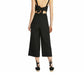 Rachel Roy Women's Cotton Cropped Tie Back Jumpsuit Black Size 6