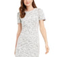 Calvin Klein Women's Textured Knit Short Sleeve Sheath Dress White Size 2