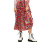 Free People Women's Heartland Velvet Floral Print Midi Dress Red Size Large