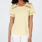 Charter Club Women's Cotton Lace Trim Top Yellow Size Large