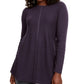 Style & Co Women's Knit Mixed Stitch Tunic Navy Size Medium