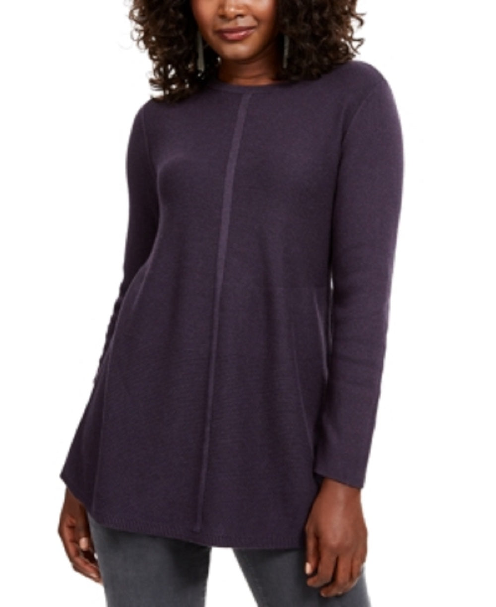 Style & Co Women's Knit Mixed Stitch Tunic Navy Size Medium