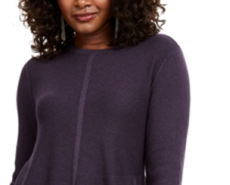 Style & Co Women's Knit Mixed Stitch Tunic Navy Size Medium