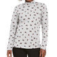 Karen Scott Women's Printed Mock Neck Top Grey Size Petite Small