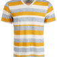 American Rag Men's Striped V Neck T-Shirt Yellow Size Medium