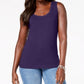 Karen Scott Women's Embellished Sleeveless Scoop Neck Tank Top PurpleSize Petite Small
