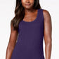 Karen Scott Women's Embellished Sleeveless Scoop Neck Tank Top PurpleSize Petite Small