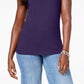 Karen Scott Women's Embellished Sleeveless Scoop Neck Tank Top PurpleSize Petite Small