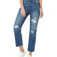 Numero Women's Ripped High Rise Frayed Hem Denim Jeans Blue Size 26