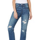 Numero Women's Ripped High Rise Frayed Hem Denim Jeans Blue Size 26