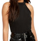 Say What Junior's Shine Halter Top Black Size Large