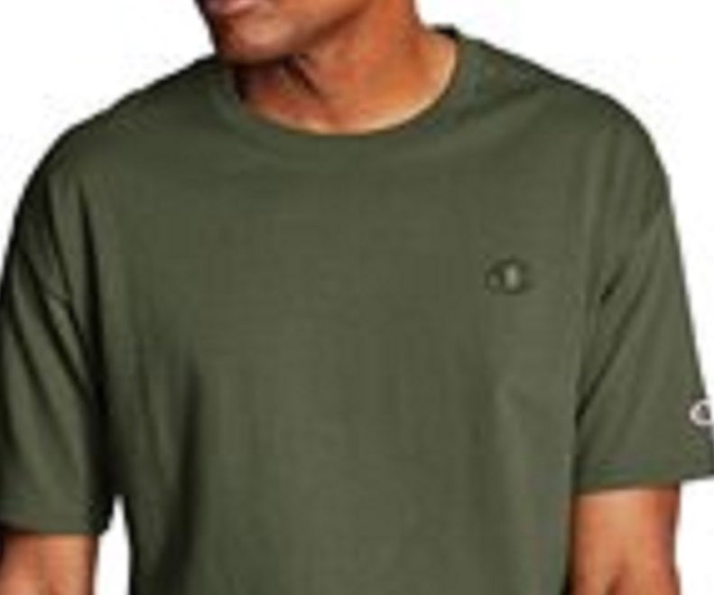 Champion Men's Classic Tee Embroidered C Logo Cargo Green Size Medium