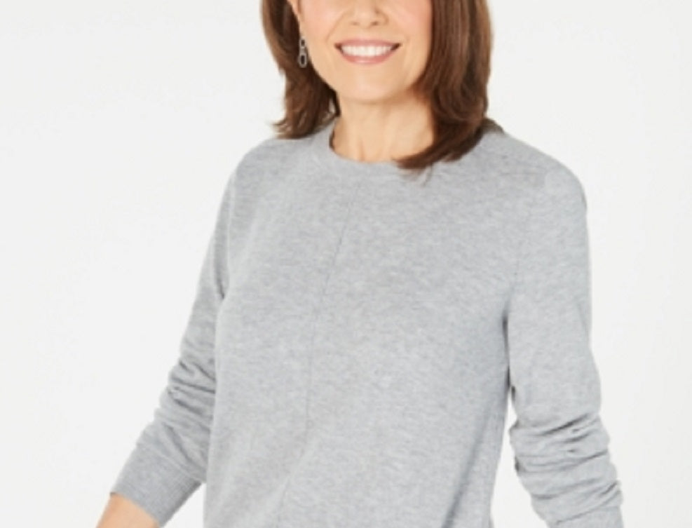 Karen Scott Women's Crewneck Long Sleeve Sweater Gray Size X-Small