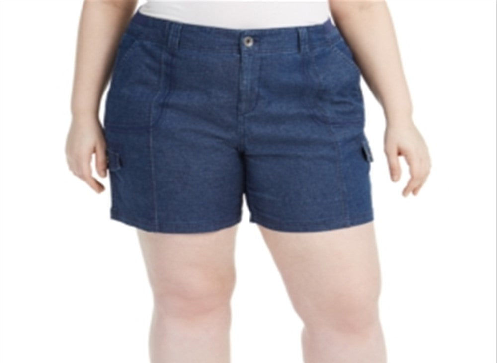 Style & Co Women's Plus Chambray Shorts Blue Size 22W