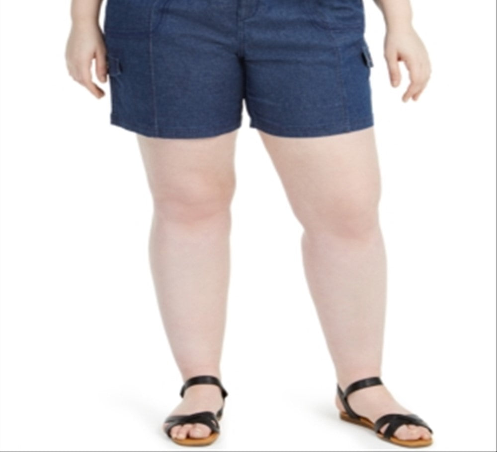 Style & Co Women's Plus Chambray Shorts Blue Size 22W
