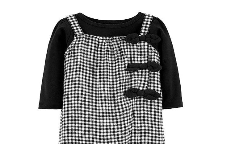 Carter'sBaby Girl's 2-Pc. T-Shirt and Gingham Jumpsuit Black Size 9MOS