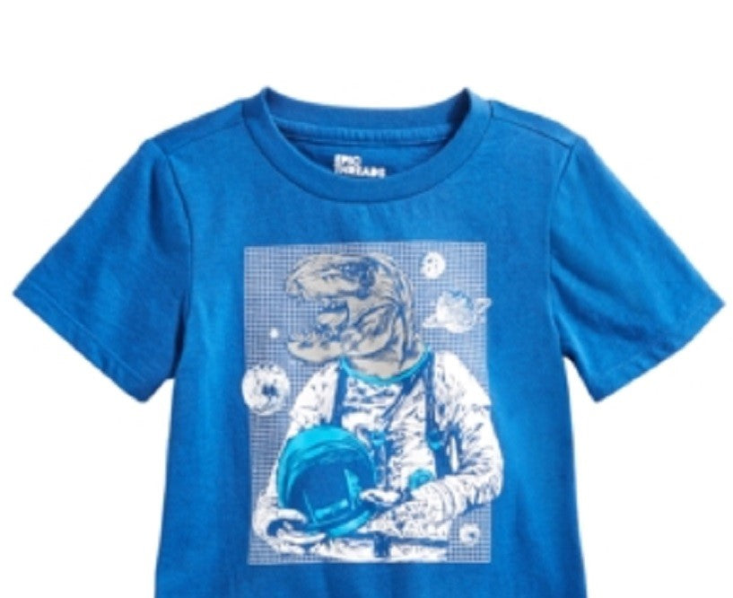 Epic Threads Toddler Boy's Space Dino T-Shirt Blue Size 3T