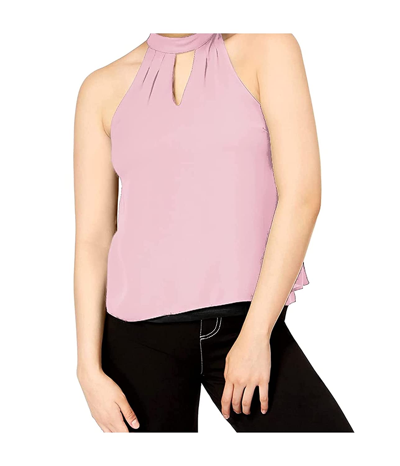 Bar III Women's Keyhole Top Pink Size X-Small