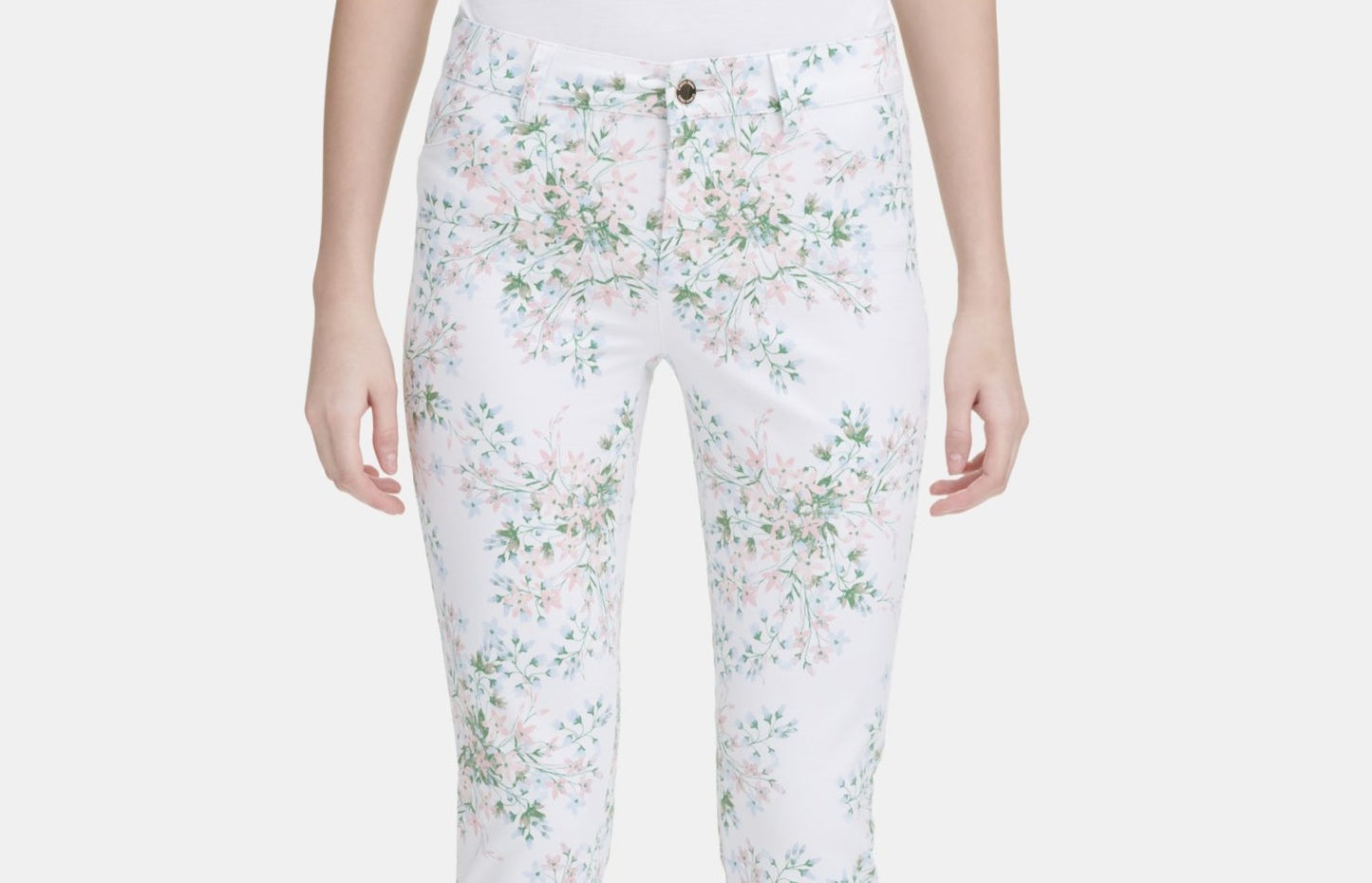 Calvin Klein Women's Mid Rise Floral Pants Pink Size 16