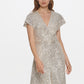 Eliza J Women's Sequined Flutter Sleeve Jumpsuit Beige Size Petite