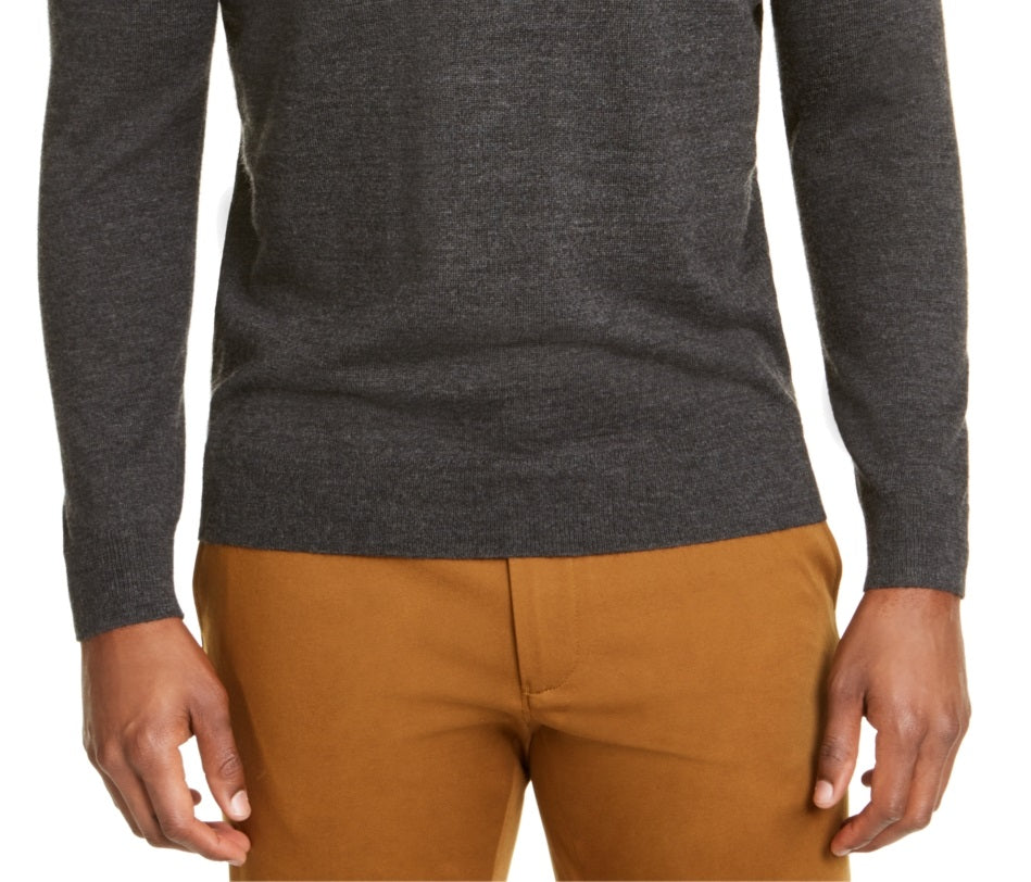 Club Room Men's Merino Wool Blend Turtleneck Sweater Gray Size Medium