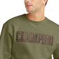 Champion Men's Powerblend Standard Fit Logo Print Fleece Sweatshirt Green Size Large