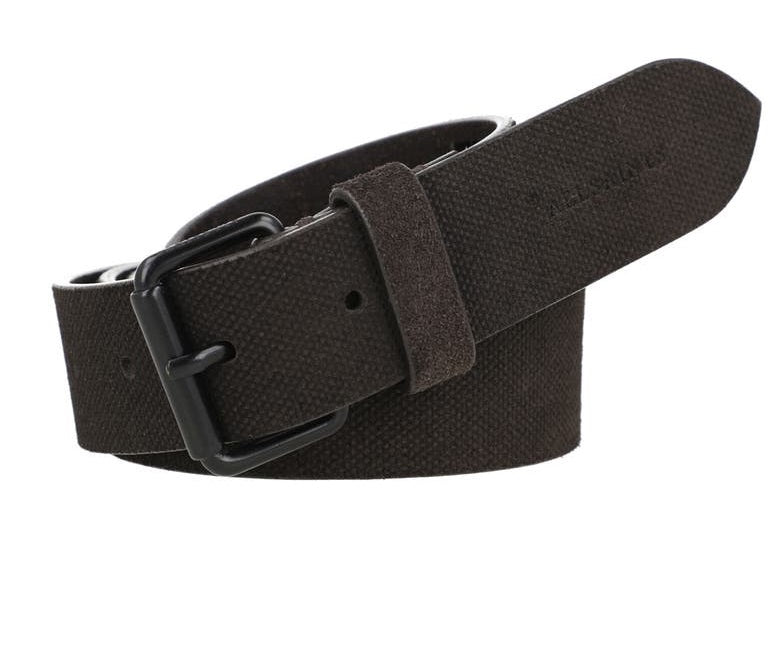 AllSaints Men's Wash Logo Belt Gray Size 36
