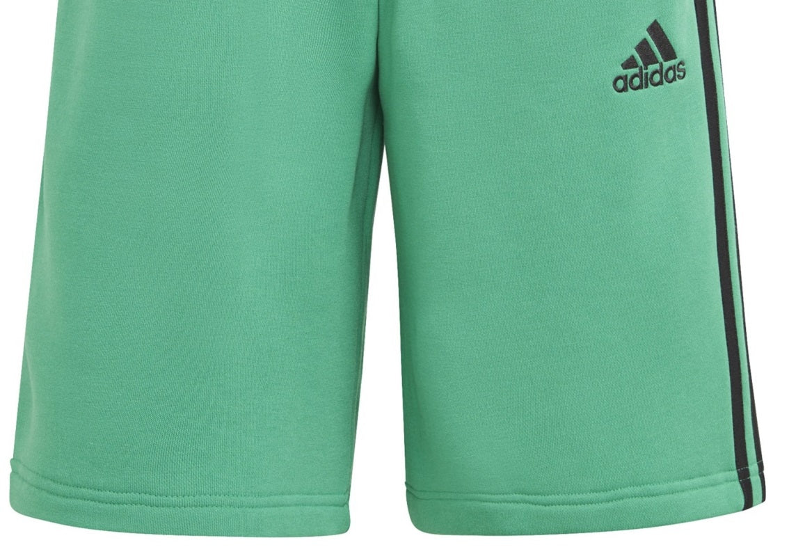 adidas Men's 3 Stripes 10 Fleece Shorts Green Size X-Large