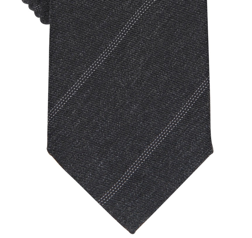 Alfani Men's Slim Stripe Tie Gray  Size Regular