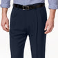 Haggar Men's Eclo Stria Classic Fit Pleated Hidden Expandable Waistband Dress Pants Blue Size 40X30