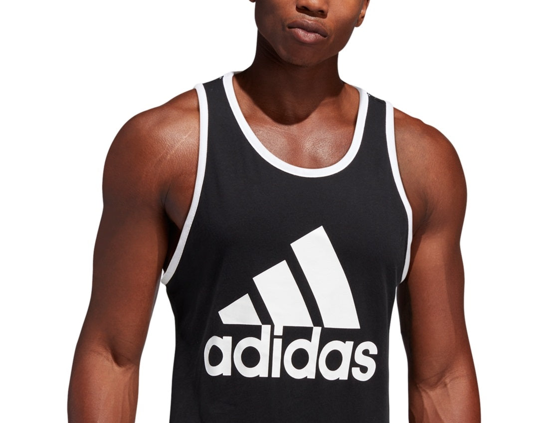 adidas Men's Badge Of Sport Logo Graphic Tank Black Size Large