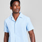 And Now This Men's Classic Fit Button Down Camp Shirt Blue Size Large