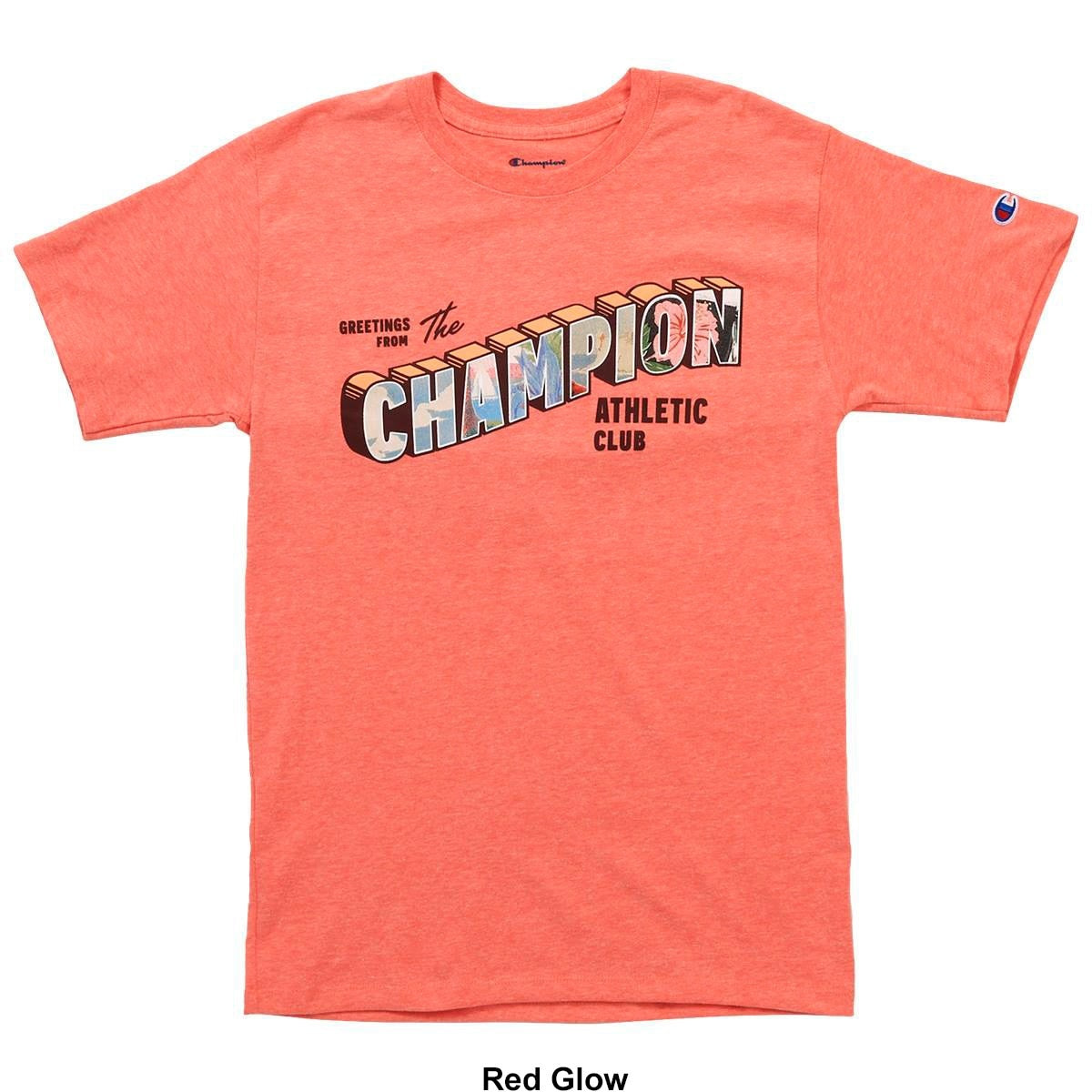 Champion Men's Classic Standard Fit Logo Graphic T Shirt Red Size Large