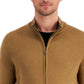 Club Room Men's Merino Zip Front Sweater Brown Size X-Large