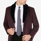 Tallia Men's Overcoat with Removable Sherpa Collar Coat Red Size X-Large