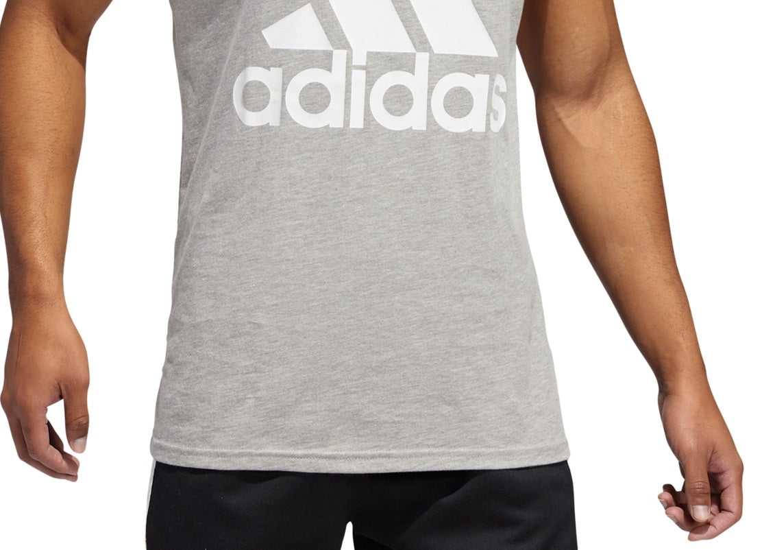 adidas Men's Badge Of Sport Logo Graphic Tank Gray Size Medium