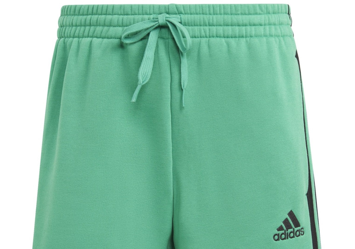 adidas Men's 3 Stripes 10 Fleece Shorts Green Size Small