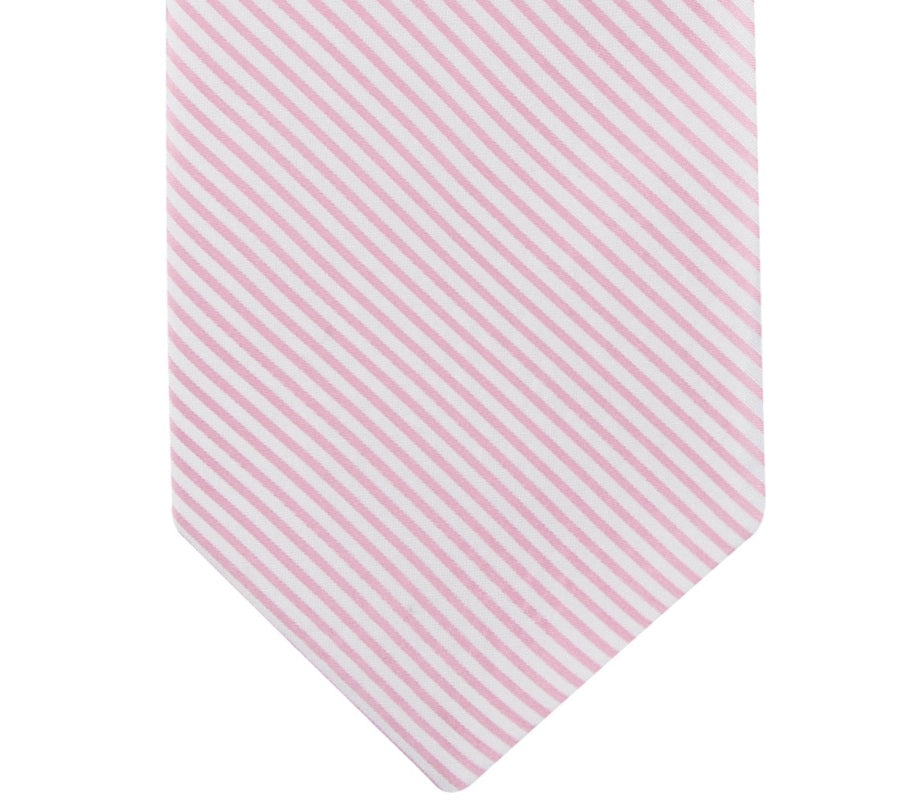 Tommy Hilfiger Men's Seersucker Stripe Tie  Pink Size Regular