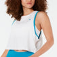 Puma Women's Racerback Cropped Logo Tank Top White Size Large