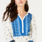Style & Co Women's Cowl Neck Thermal Top Blue Size X-Large