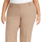 Alfani Women's Curvy Bootcut Tummy Control Pants Beige Size 24W
