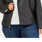 Levi's Women's Faux Leather Fleece Trimmed Moto Jacket Black Size 1X