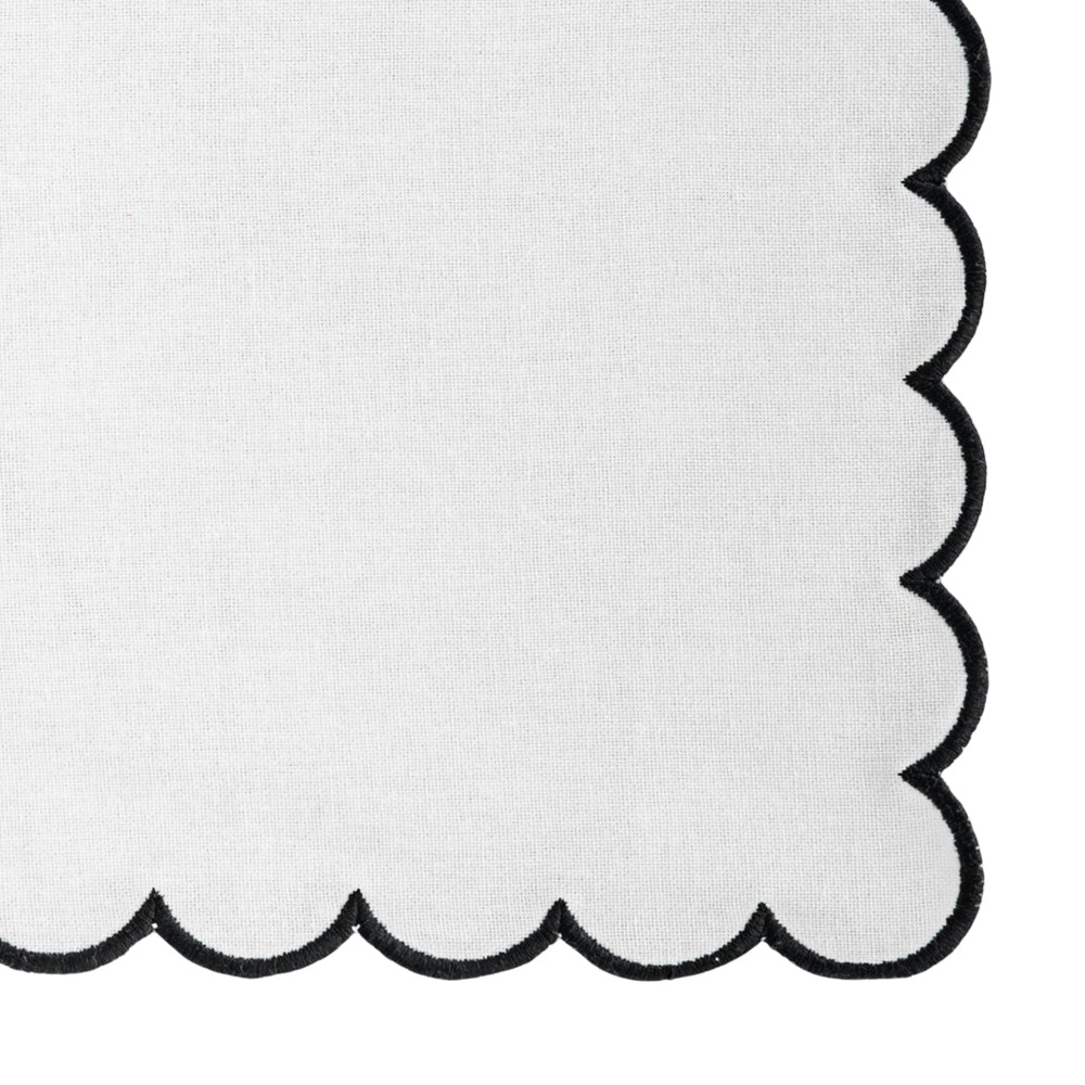 Napkins Black and White - Closewave Scalloped Edge