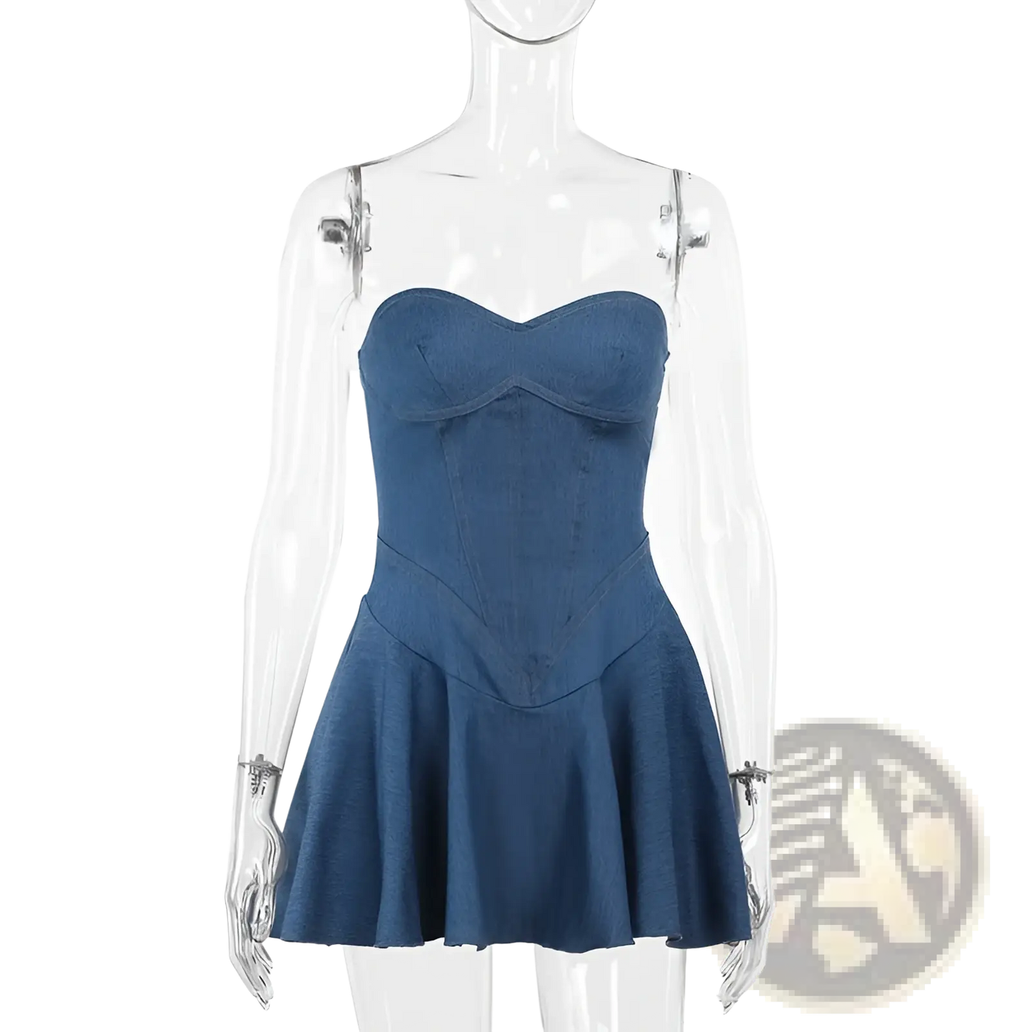Sweetheart Neckline Denim Corset Mini Dress